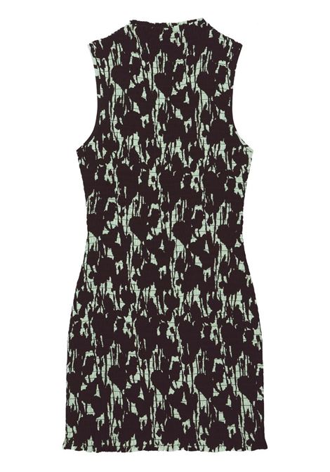 Black floral-print smocked minidress - women - PROENZA SCHOULER WHITE LABEL  - divincenzoboutique.com